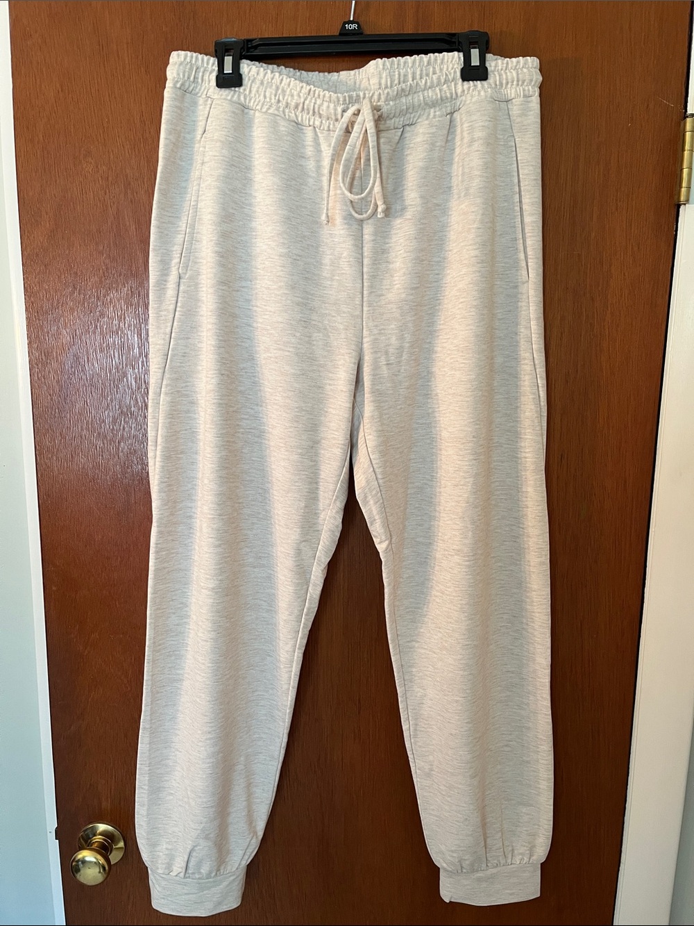 Banana Republic Light Cream Drawstring Track Joggers
